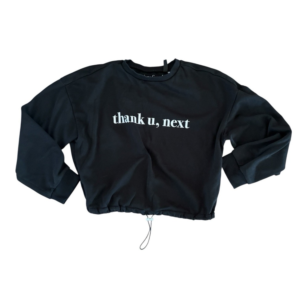 Ariana Grande Sweatshirt‎ Women Sz S Rings Tour 2019 Thank U Next Black Sweater